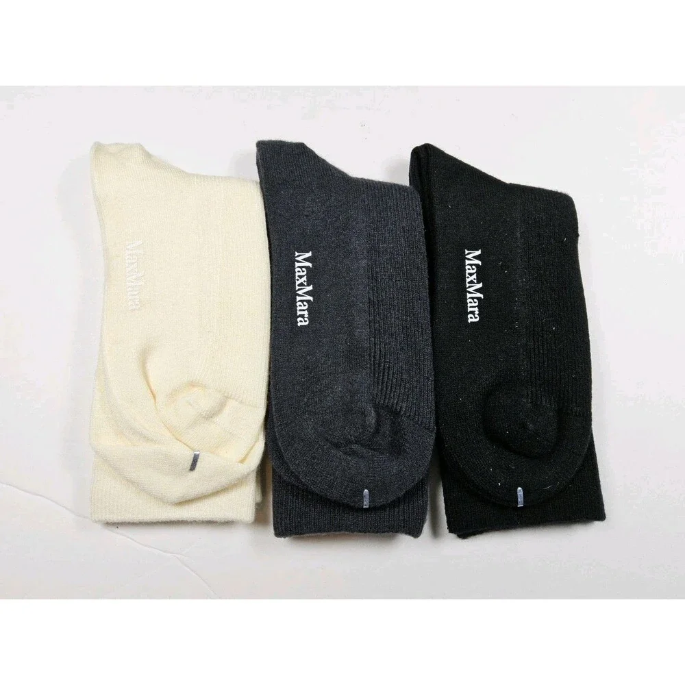 S' MaxMara Women's Lot Of 3 Pairs Cashmere Socks One Size